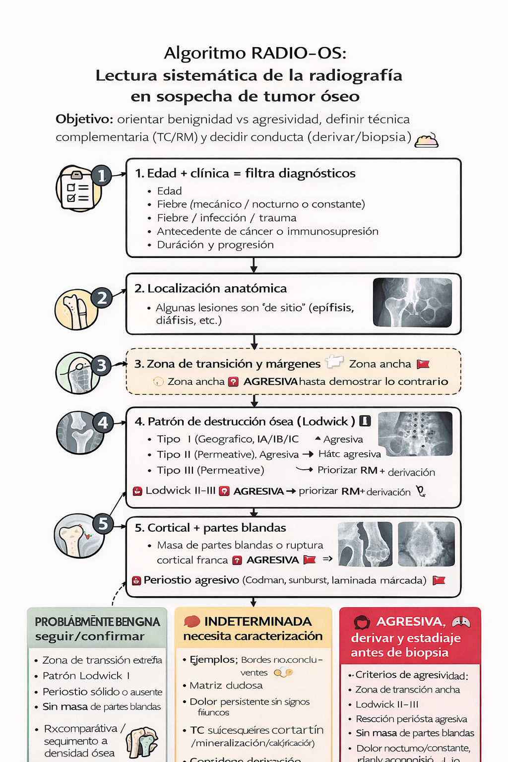 Algoritmo RADIO-OS: lectura sistemática de la radiografía en sospecha de tumor óseo