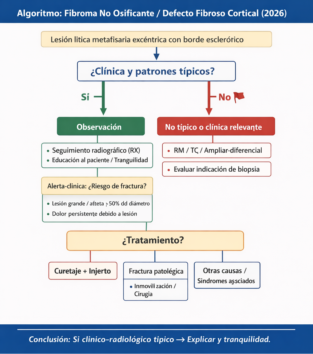 Algoritmo práctico para fibroma no osificante / defecto fibroso cortical