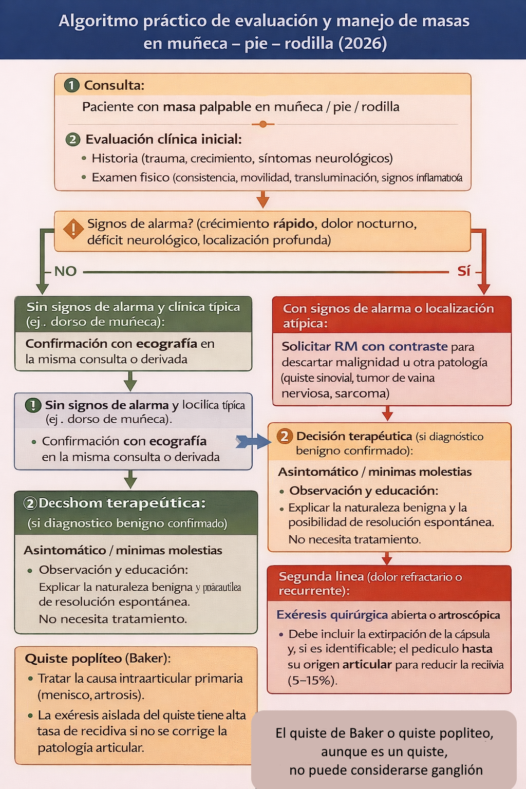 Algoritmo para el manejo del Ganglión / Quiste Sinovial - 2026
