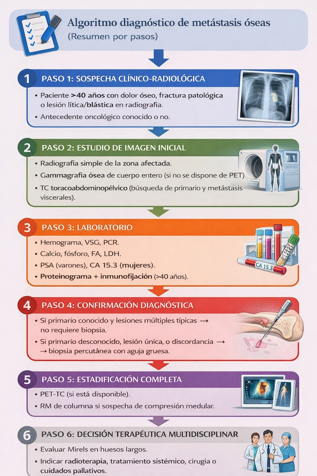 Algoritmo diagnóstico de metástasis óseas