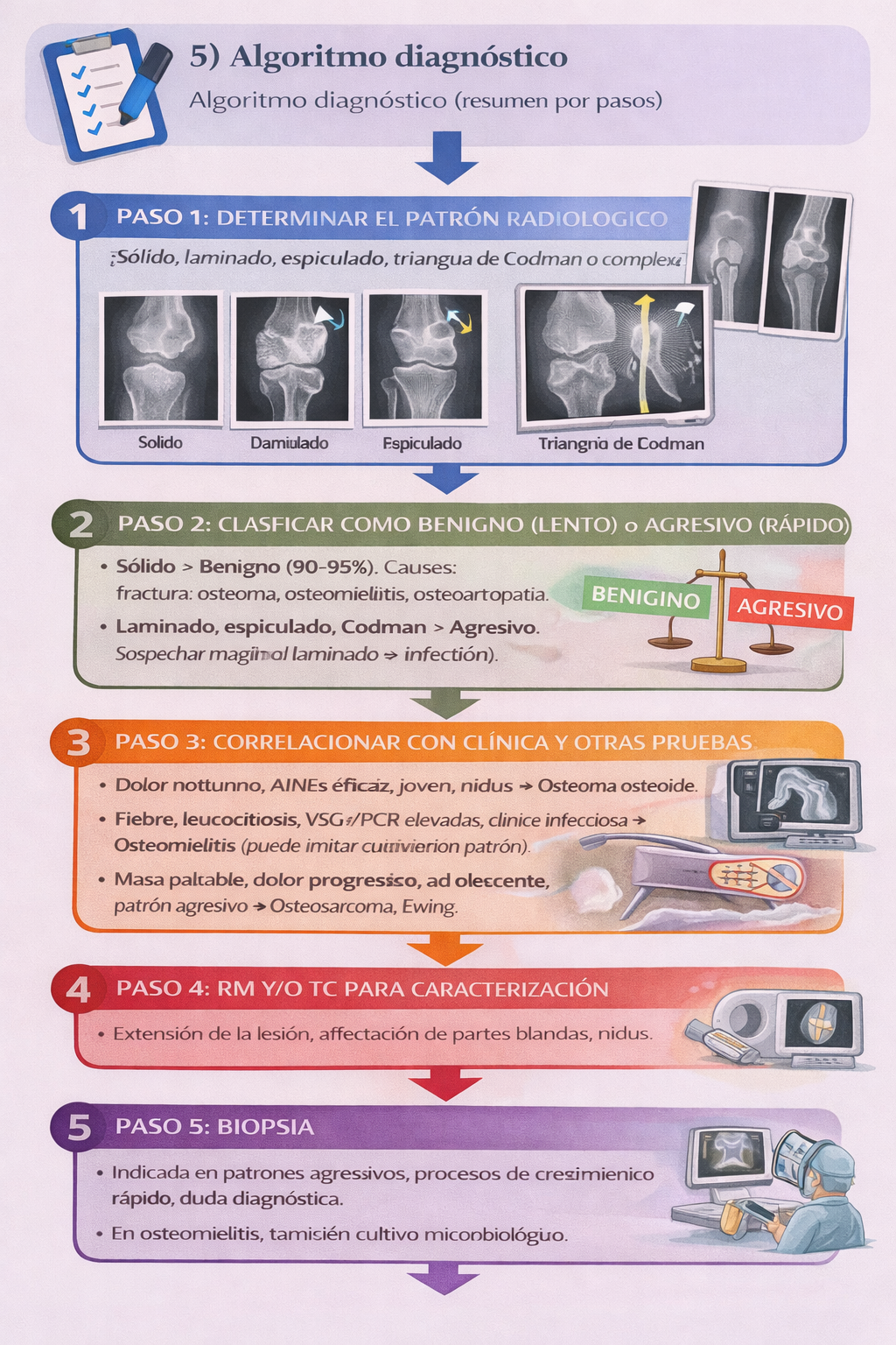 Algoritmo diagnóstico de la reacción perióstica