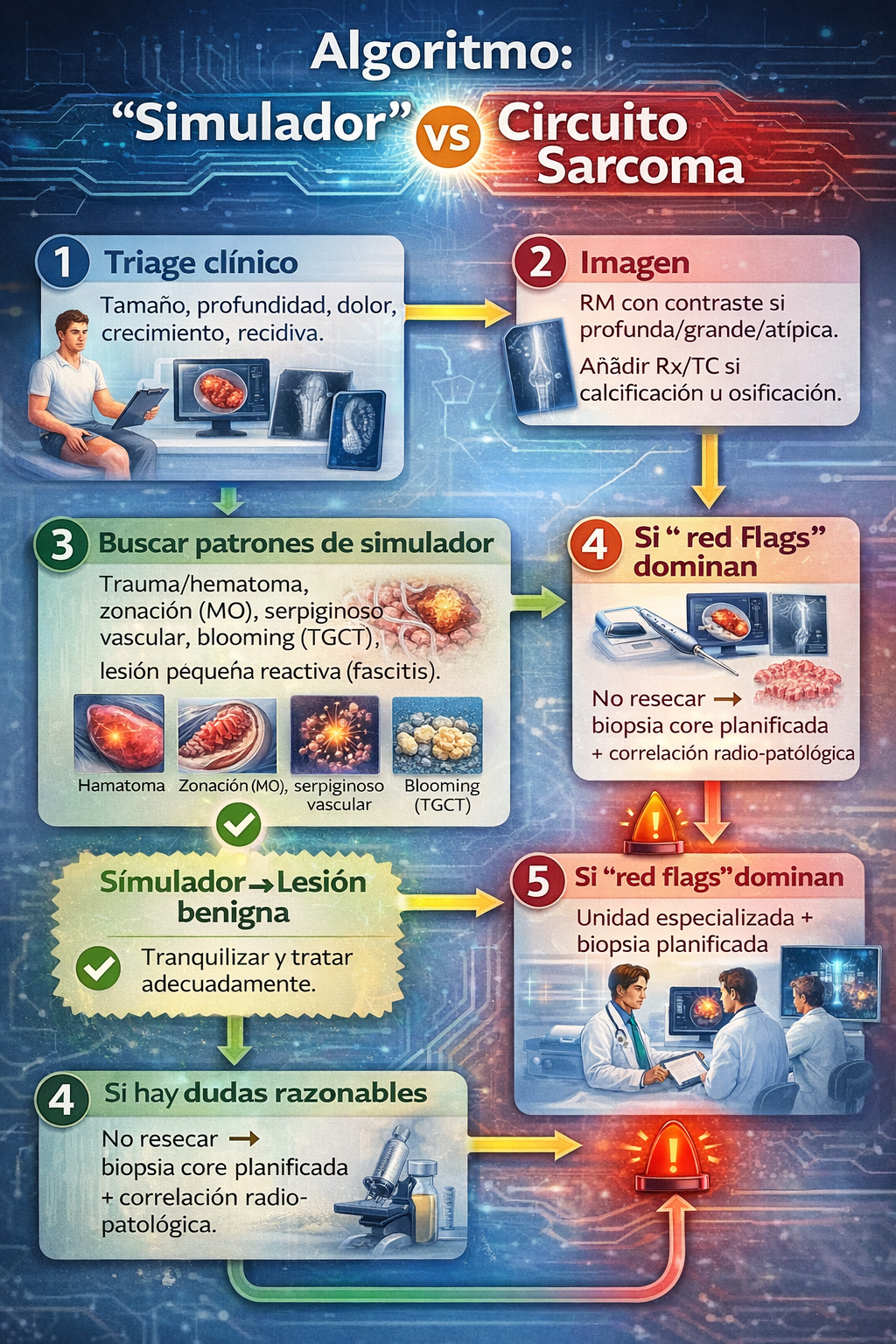 Algoritmo: simuladores de sarcoma en partes blandas